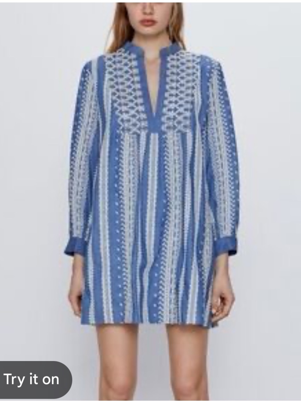Zara blue and white dress size medium